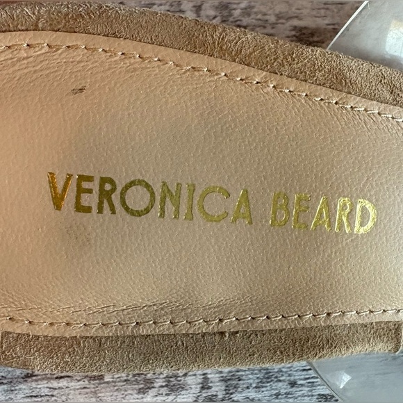 Preloved VERONICA BEARD Alanis Kitten Heel Slide Sandals in Sand Size 6.5 - Picture 2 of 8